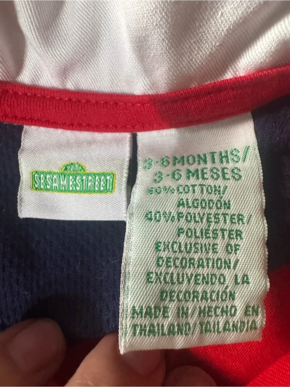 Vintage 90s/Y2K Cookie Monster Football Long Sleeve Baby Romper Size 3-6 Months
